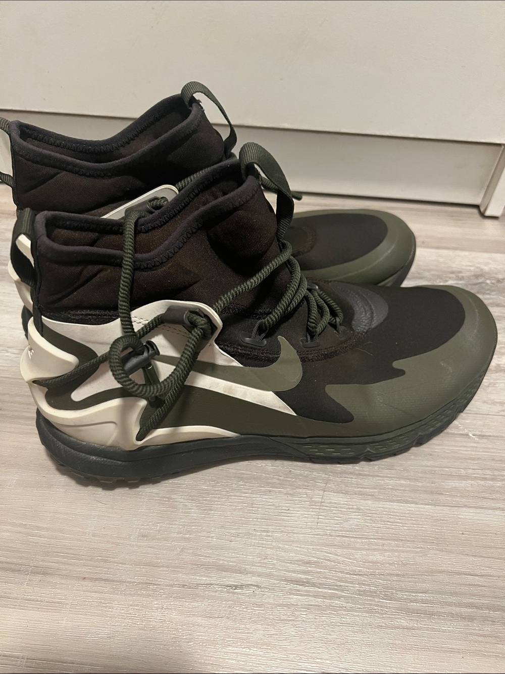 Nike Men’s Olive Green and Black High-Top Sneakers